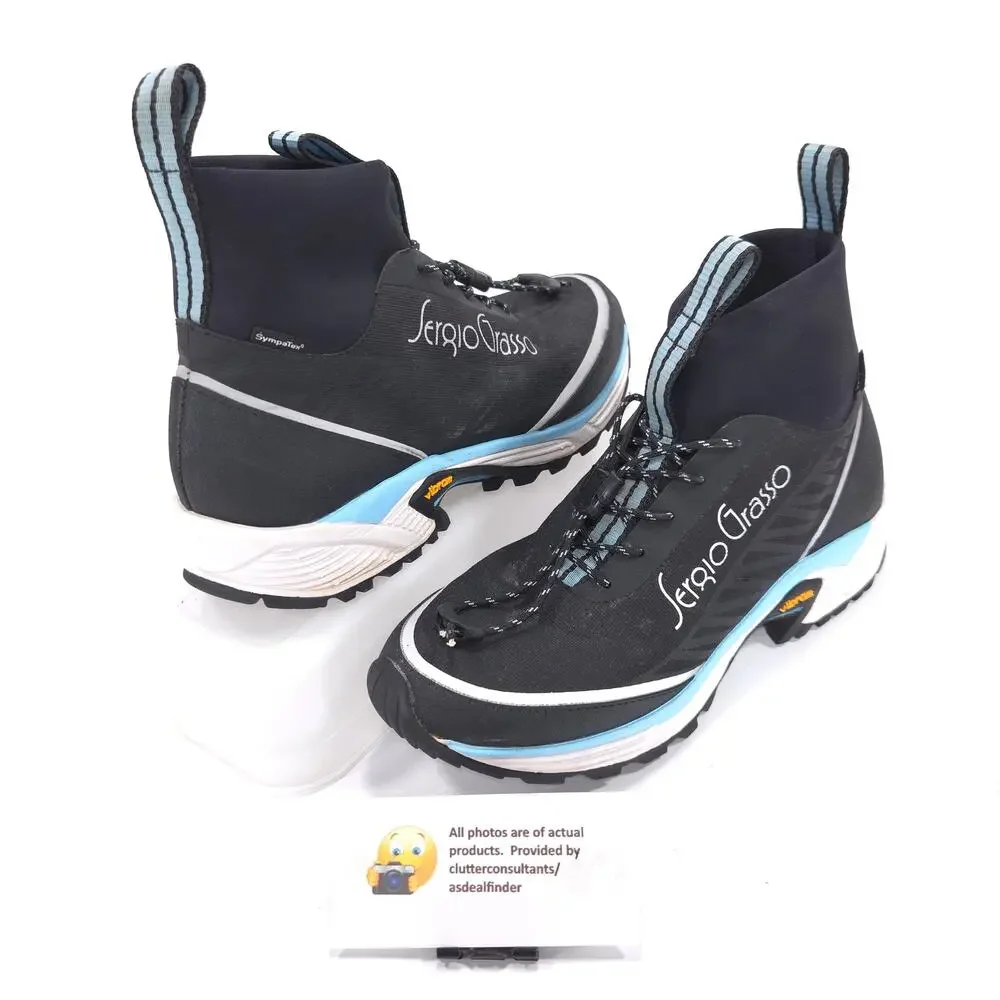 Sergio Grasso Drawstring Equestrian Boots Womens 5 Black Blue White